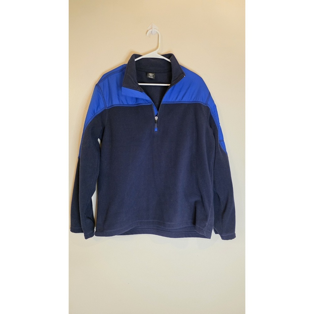 Starter Blue Navy Quarter Zip‎ Fleece Mens Size M Polyester Long Sleeve Pullover
